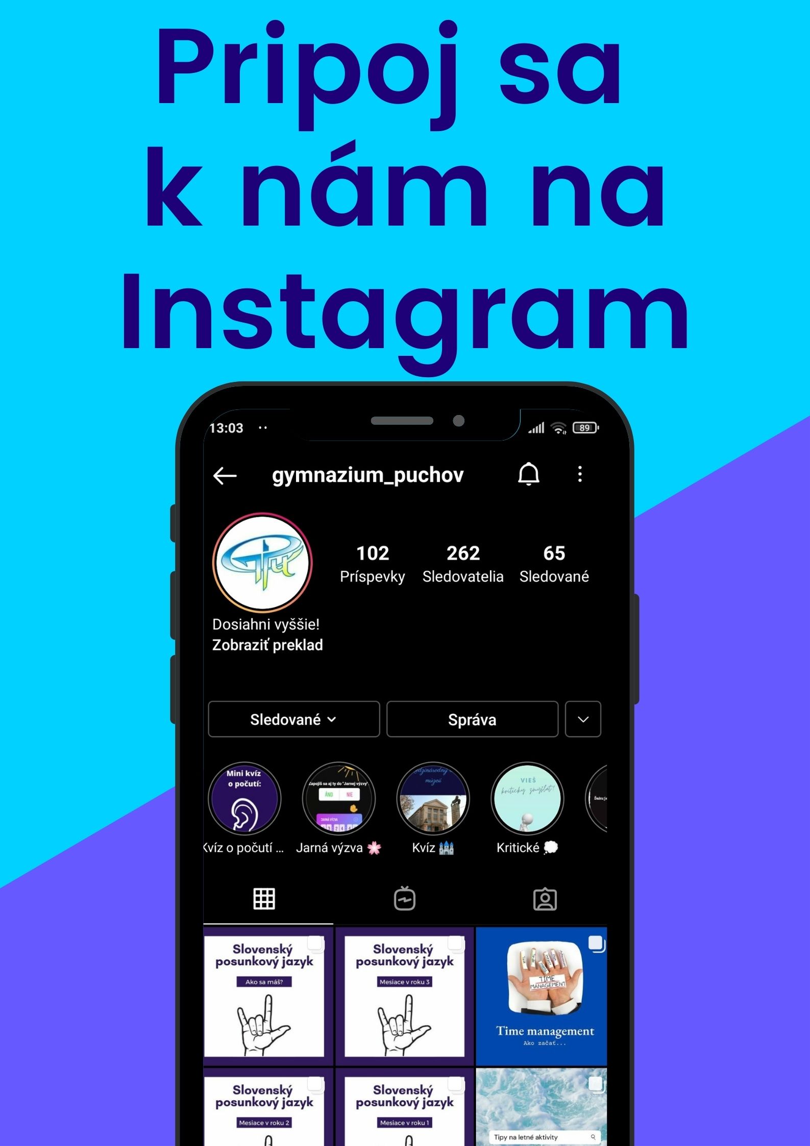 Pripoj sa k nám na Instagram 1