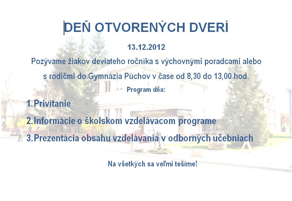 DOD 13.12.2012 Gymnázium Púchov