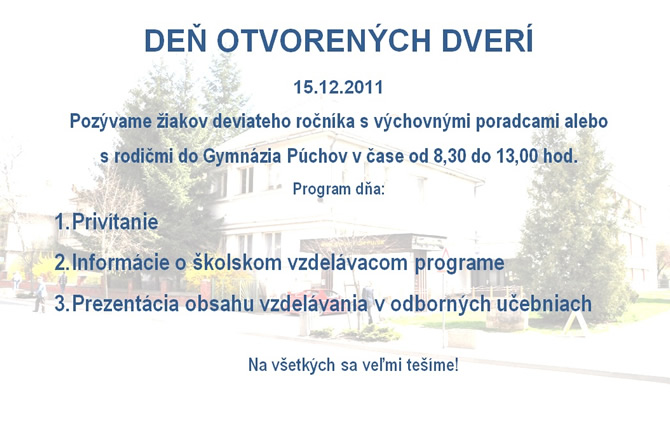Deň otvorených dverí 15.12.2011